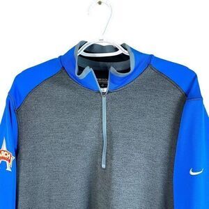 Nike Golf Tour Performance 1/4 Pullover Mens M Gray Blue Mock Neck Stretch‎ L/S